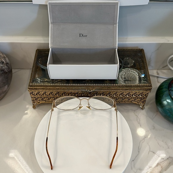 VTG Dior - Gold-Toned Rx Eyeglass Frames - EUC, w/ VTG Dior Case/Fair - Picture 10 of 17